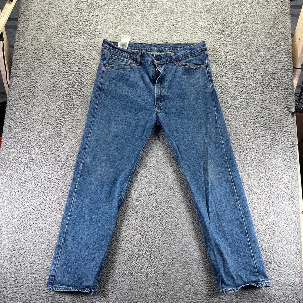 Levi's 505 Jeans Men's 38x30 Blue Cotton Denim Straight Workwear Travel Stretch